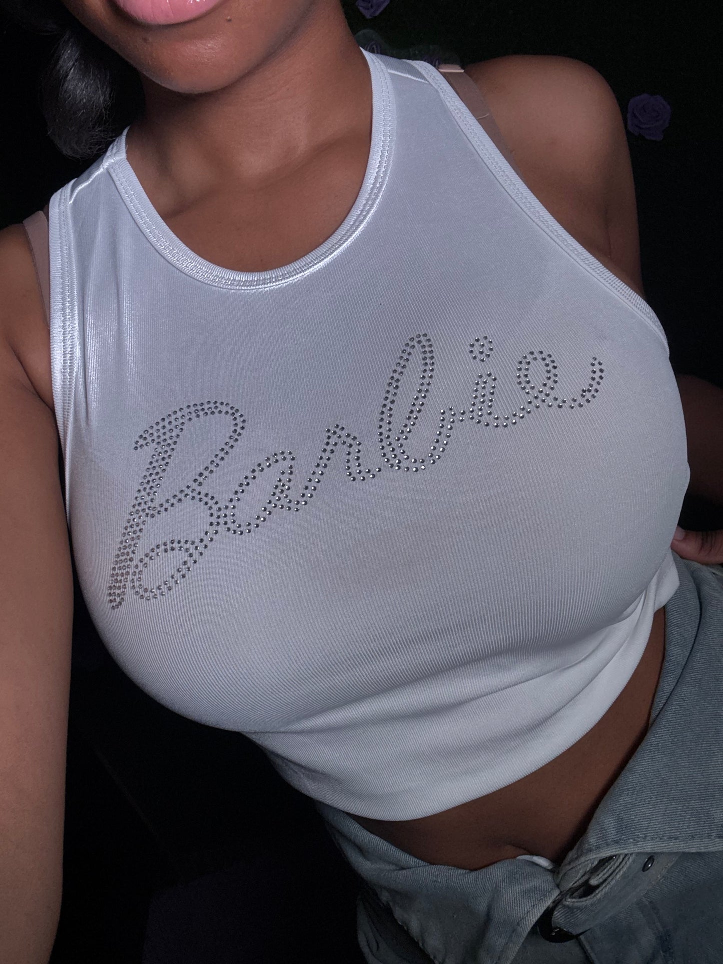 Rhinestone Barbie Crop