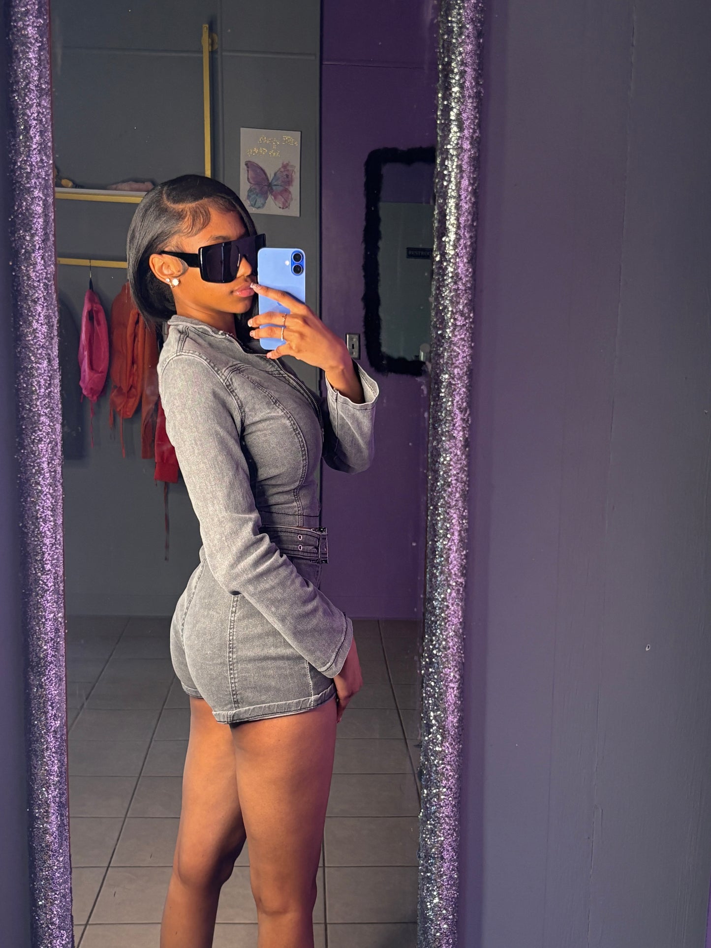 Black Jean Two Piece