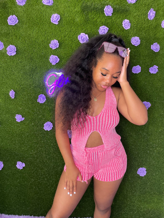 Bubble Gum knitted two piece